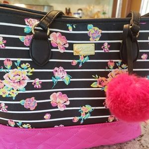 Betsey Johnson Handbag Blooms and Stripes